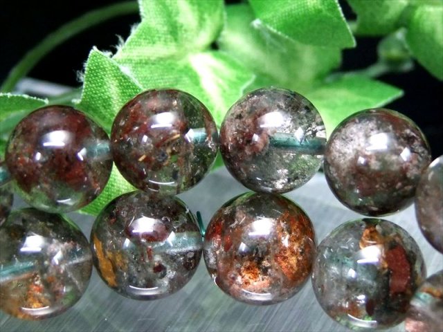 3A 龍神 ファントム ガーデンクォーツ ブレスレット 9.5mm-10mm×20珠