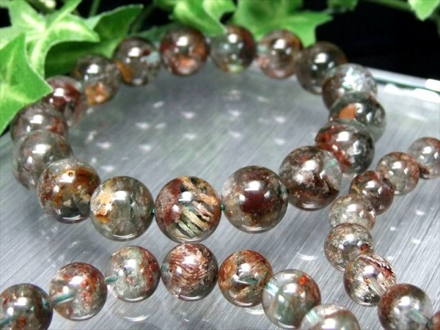 3A 龍神 ファントム ガーデンクォーツ ブレスレット 9.5mm-10mm×20珠