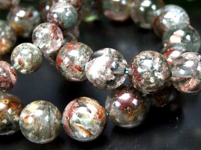 3A 龍神 ファントム ガーデンクォーツ ブレスレット 9.5mm-10mm×20珠