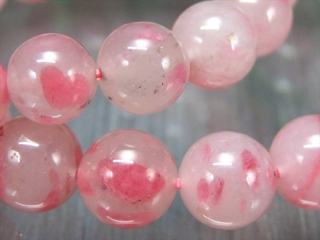 決算価格A+ ロードナイトシリカ 薔薇輝石 ブレスレット 12mm-12.5mm×17