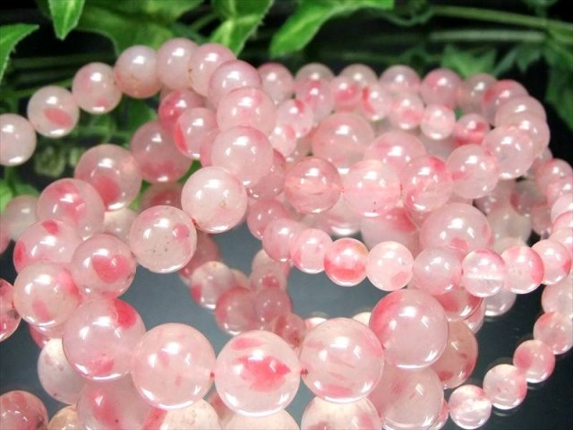 決算価格A+ ロードナイトシリカ 薔薇輝石 ブレスレット 8.5mm-9mm×22珠