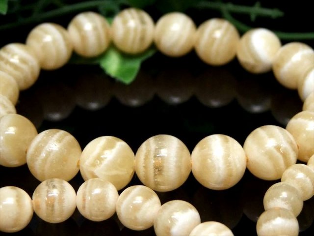 イエローレースカルサイト ブレスレット 8.5mm-9mm×22珠前後