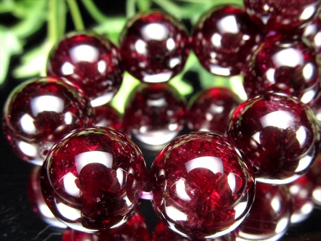 希少な大珠 3A ロードライト ガーネット ブレスレット 13mm-13.5mm×16珠 美麗ワインレッド 真実の愛の石 柘榴石 1点もの インド産 パワーストーン 天然石