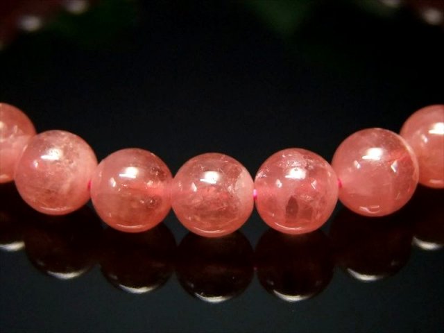 透明感有り 4A+ インカローズ ブレスレット 6.5mm×29珠 ロードクロサイト 薔薇色の人生を象徴する石 アルゼンチン産 パワーストーン 天然石