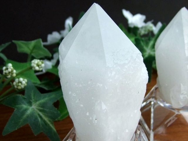 キャンドルクォーツ ポイント 原石 台座付き 重さ100g-130g 1個売り