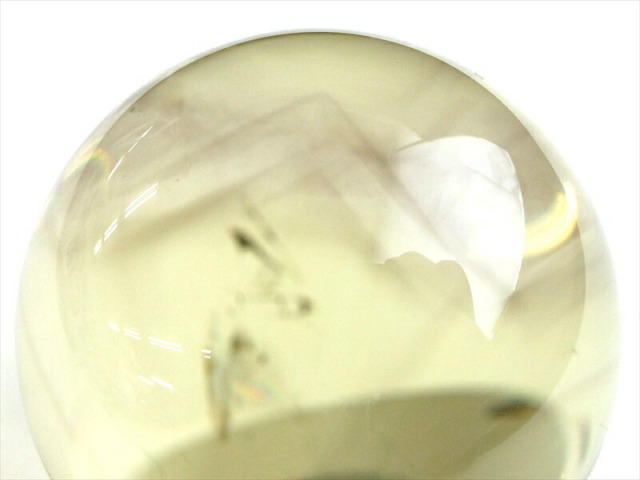天翔ける天使の架け橋 ファントムとラダー共演 5A 超透明 シトリン 丸玉 台座付き 直径約44mm 重さ117g 透明感抜群 金運 財運 幸運 お守りにも 一点もの