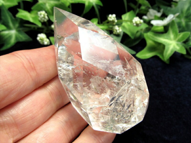 超希少 レムリアンシード贅沢使用 虹入り 天然水晶ドロップファセット