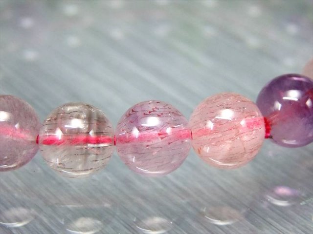 希少な針鉱物タイプ 3A+ スーパーセブン ブレスレット 約8mm-8.5mm×23