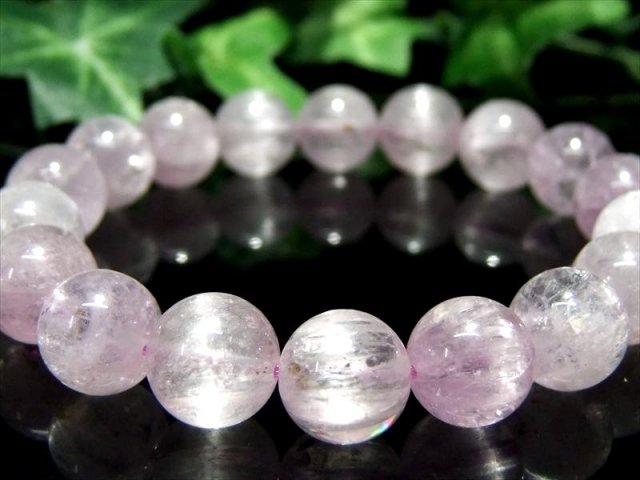 4A キャッツアイ クンツァイト ブレスレット 10.5mm-11mm×18珠 きらり
