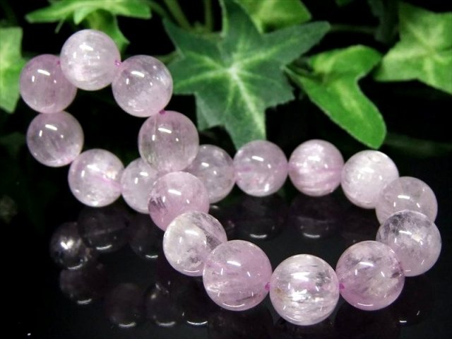 4A キャッツアイ クンツァイト ブレスレット 10.5mm-11mm×18珠 きらり