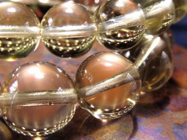 シャンパンクォーツ ブレスレット 10mm-10.5mm×20珠前後 透明感のある上品なシャンパンカラー 落ち着いた艶感とやわらかな輝き ブラジル産 パワーストーン