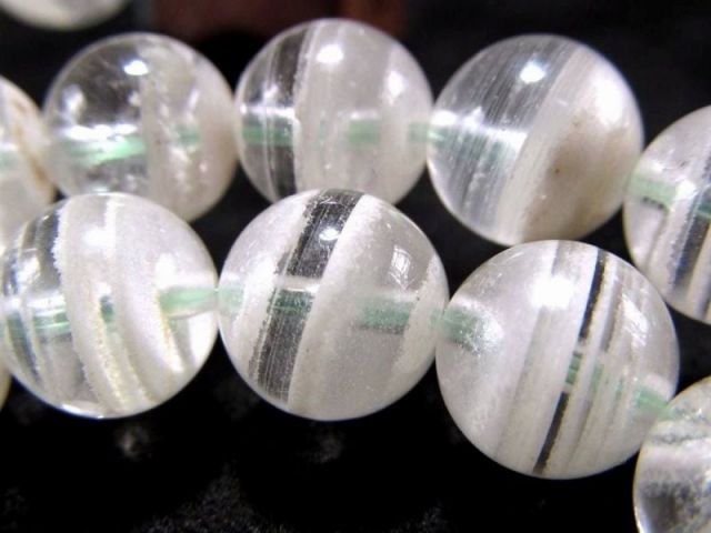 模様くっきりタイプ 3A ホワイトファントムクォーツ ブレスレット 8mm