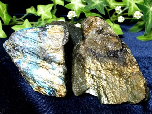 高品質 ラブラドライト ラフ原石 1個売り 90g-110g まるでオーロラ