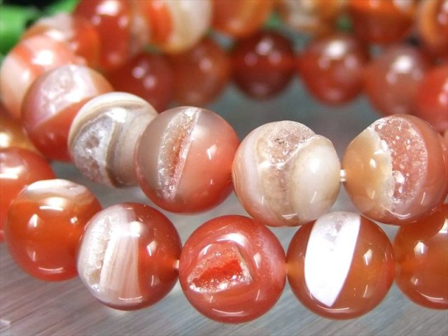 笑口 サードオニキス ブレスレット 約10mm-10.5mm×19珠前後 笑う門には福来る 自然が作り出す魅惑の縞模様 邪を退け幸運を招く石 ブラジル産 パワーストーン