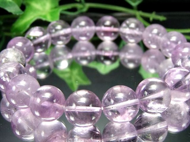 濃色パープルタイプ モンドクォーツエレスチャル ブレスレット 約12mm-12.5mm×18珠 世界的希少水晶 ギャランティーカード付き タンザニア モンド地方産