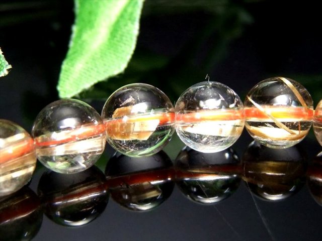 超透明 タイチン S級 ゴールドタイチンルチル ブレスレット 8mm-8.5mm