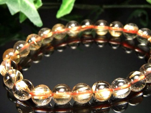 超透明 タイチン S級 ゴールドタイチンルチル ブレスレット 8mm-8.5mm