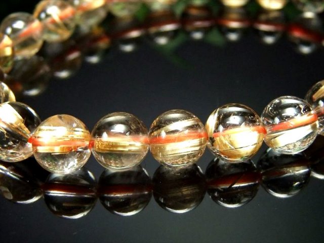 超透明 タイチン S級 ゴールドタイチンルチル ブレスレット 8mm-8.5mm