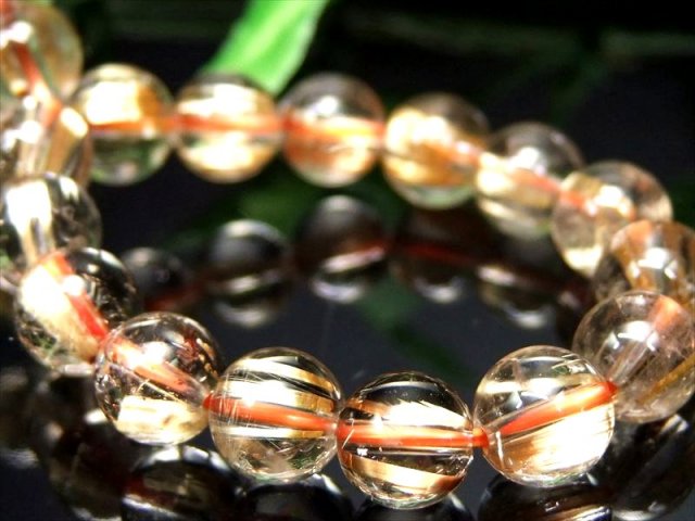 超透明 タイチン S級 ゴールドタイチンルチル ブレスレット 8mm-8.5mm×24珠 タイチンルチルクォーツ ブラジル産 bl-p-g パワーストーン 天然石