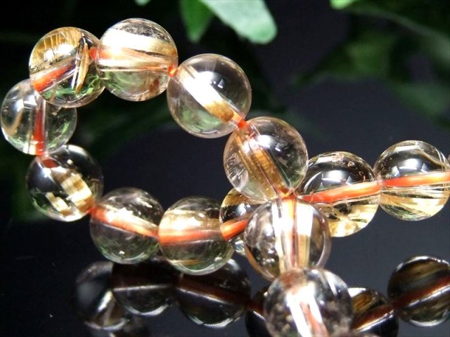 超透明 タイチン S級 ゴールドタイチンルチル ブレスレット 8mm-8.5mm