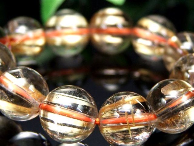 店頭展示中 これぞタイチン S級 超透明ゴールドタイチンルチルクォーツ ブレスレット 10mm-10.5mm×20珠 極上・煌き抜群 パワーストーン ブラジル産 bl-