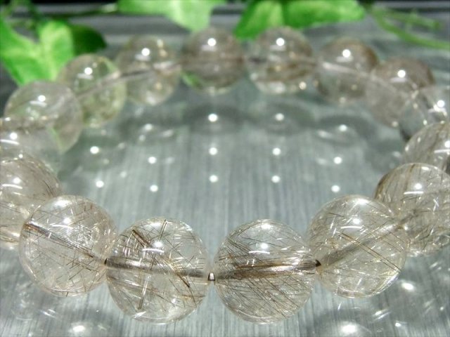 これぞシルバー色 4A シルバールチルクォーツ ブレスレット 13mm-13.5