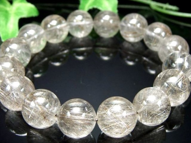 これぞシルバー色 4A シルバールチルクォーツ ブレスレット 13mm-13.5