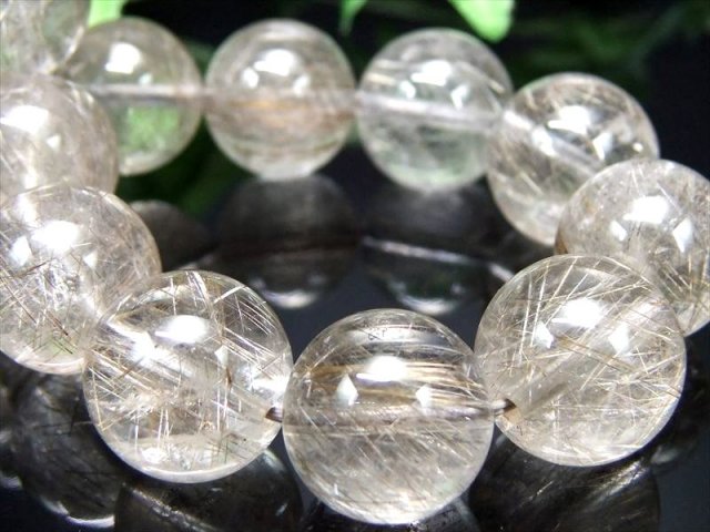 これぞシルバー色 4A シルバールチルクォーツ ブレスレット 13mm-13.5