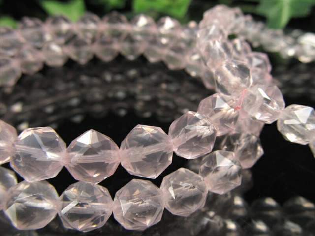 3A ローズクォーツ スターカットブレスレット 7mm-7.5mm×25珠前後