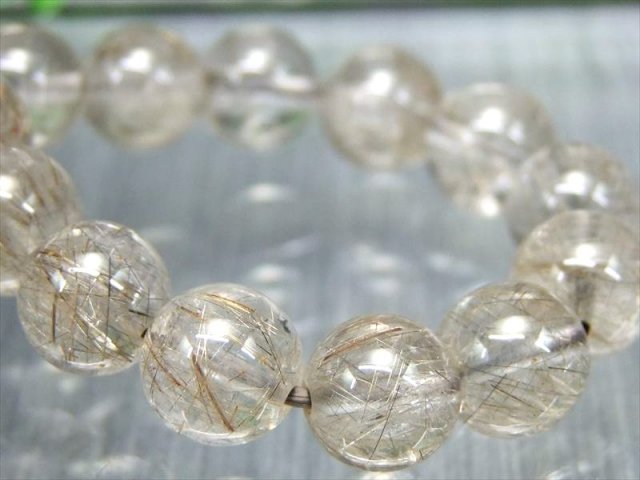 これぞシルバー針 4A シルバールチルクォーツ ブレスレット 8.5mm-9mm