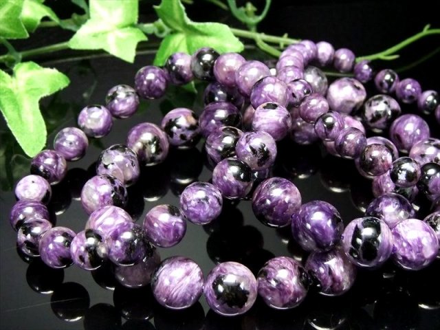 ブラックチャロアイト チャロ石 ブレスレット 約11mm-11.5mm×18珠前後