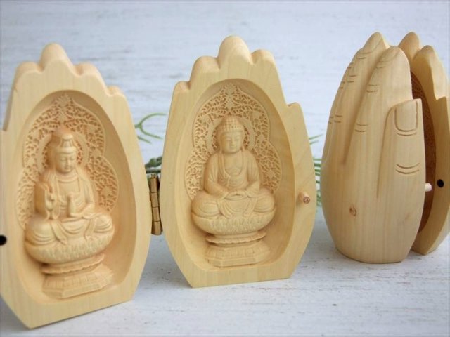 合掌タイプ 5A極上彫り 木彫り仏像置物 高さ約8cm前後 風水やインテリアに ok-s パワーストーン 天然石