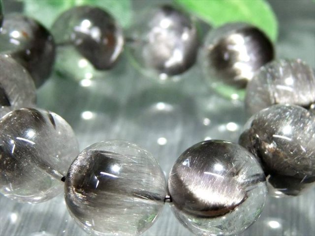 たっぷりプラチナ針 大珠 S級 プラチナルチル クォーツ ブレスレット 13mm-13.5mm×16珠 1点物 ブラジル産 bl-p パワーストーン 天然石