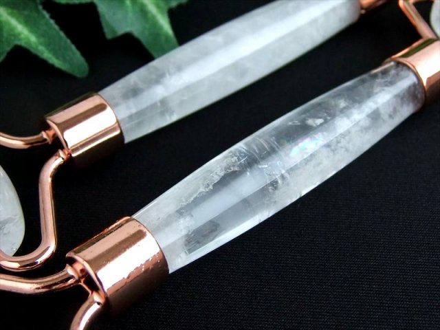 天然石 美顔ローラー 水晶 全長約145mm前後 1個売り 4月の誕生石 全て