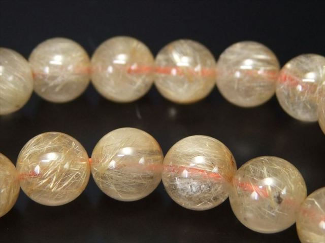 限定44珠 3A+ 1粒売り 繊細束針 ゴールドルチルクォーツ 9mm-9.5mm