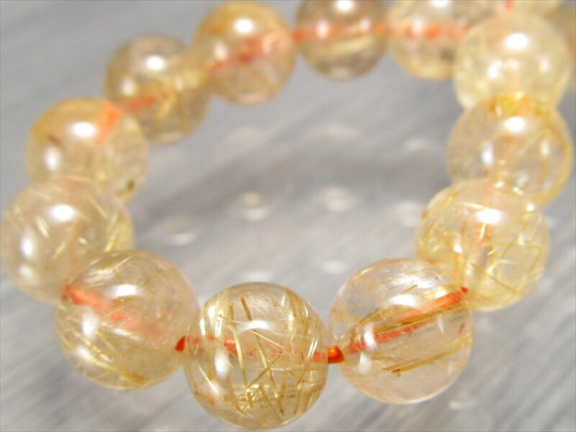 繊細針 3A+ ゴールドルチル クォーツ ブレスレット 8mm-8.5mm×24珠 ルチル際立つ透明感 金運の代表石 一点もの ブラジル産 パワーストーン 天然石