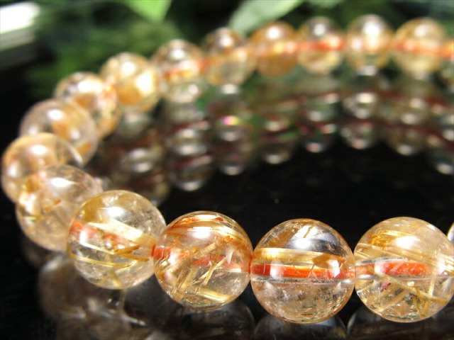 束針 4A ゴールドタイチンルチルクォーツ ブレスレット 8mm×23珠