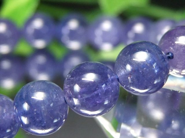 希少な大粒 5A 宝石質 タンザナイト ブルーゾイサイト ブレスレット 9mm-9.5mm×21珠 12月の誕生石 極上青紫 ポジティブに変換する 一点物 タンザニア産