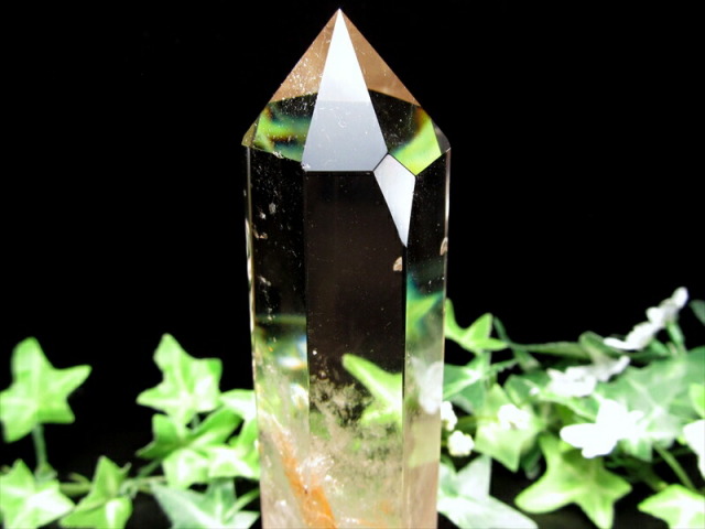ライモナイト・ラダー入り スモーキークォーツ 水晶 ポイント 六角柱