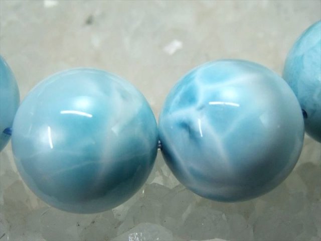 巨大 水面模様くっきり 4A ラリマー ブレスレット 18mm-18.5mm×13珠 愛