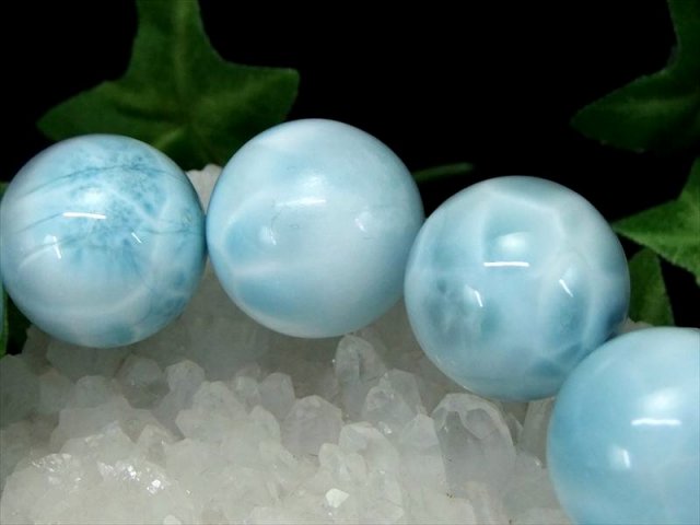 巨大 水面模様くっきり 4A ラリマー ブレスレット 18mm-18.5mm×13珠 愛