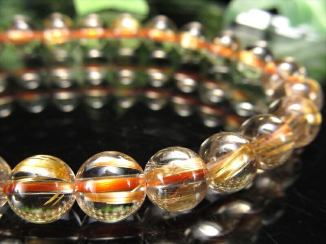 タイチン 4A タイチンルチルクォーツ ブレスレット 7.5mm-8mm×25珠