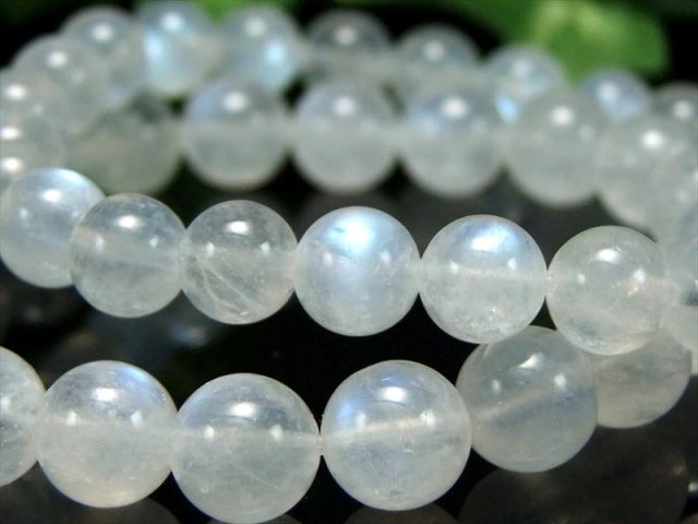AA ブルームーンストーン 月長石 ブレスレット 8mm-8.5mm×23珠前後 スノーホワイトタイプ月光を思わせるシルキーブルーシラー 愛と予言と透視の石