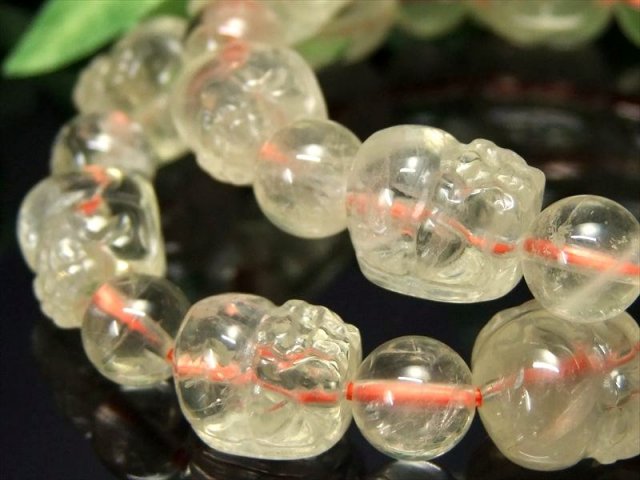 シトリン 貔貅 ヒキュウ ブレスレット ヒキュウサイズ幅約13mm-13.5mm
