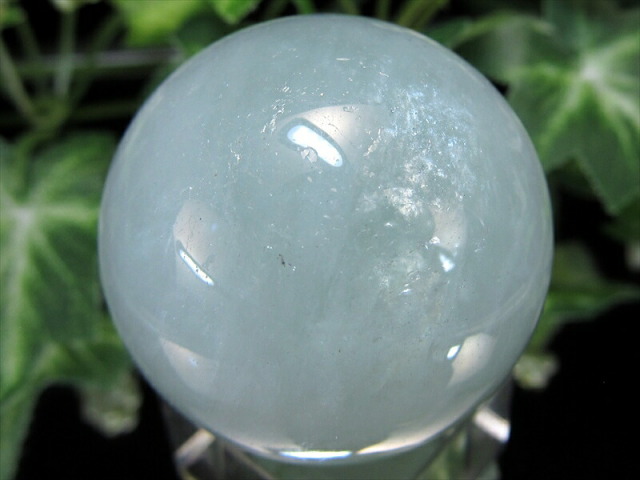 高品質 潤いたっぷり アクアマリン 丸玉 台座付 直径33mm 重さ52.3g 3月の誕生石 海の守護石 美しい若さと幸せな喜びの象徴 夏色のスフィア ブラジル産