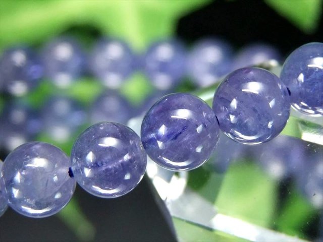 透明ブルー 4A タンザナイト ブルーゾイサイト ブレスレット 6.5mm-7mm×27珠 12月の誕生石 極上青紫 ポジティブに変換する 一点物 タンザニア産 bl-g