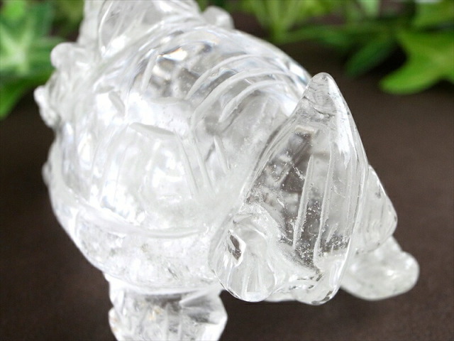 天然水晶 ロングイ 置物 幅約80mm 重さ156g 財運を高める瑞獣 瑞々しい