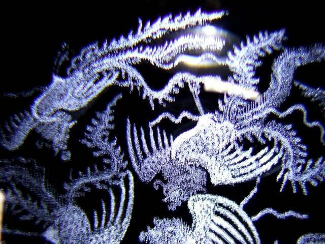 鳳生九雛 鳳凰 9羽の鳳凰 クリスタルガラス製 丸玉 直径約80mm