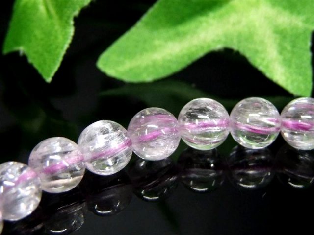 5A キャッツアイ クンツァイト ブレスレット 6.5mm-7mm×28珠 きらりと