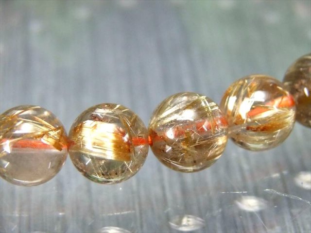 板針タイチン 4A タイチン ゴールドルチル ブレスレット 7.5mm-8mm×25珠 ギラギラゴールド 金運の代表石 一点もの ブラジル産 パワーストーン 天然石